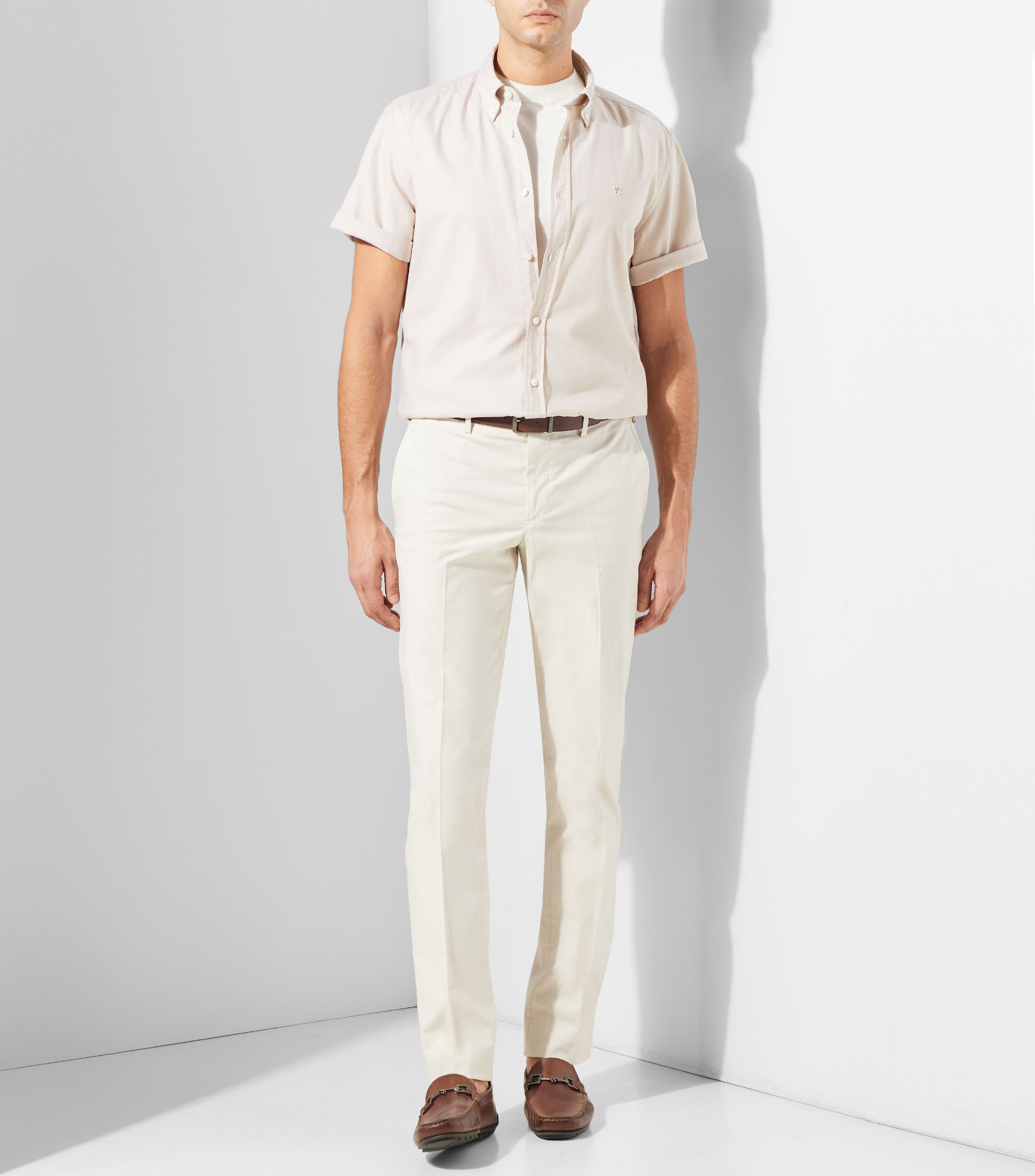 Camisa lisa manga corta Hombre